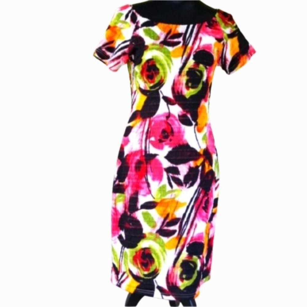 Floral Textured MICHAEL TYLER BodyCon Dress (M)